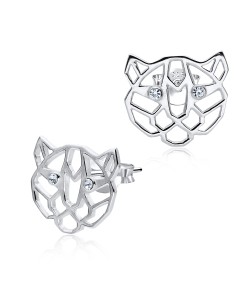 Tiger Shaped Silver Stud Earring STS-3730